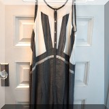 H05. MADO gray and white cotton and lace sleeveless dress. Size 38 - $18 